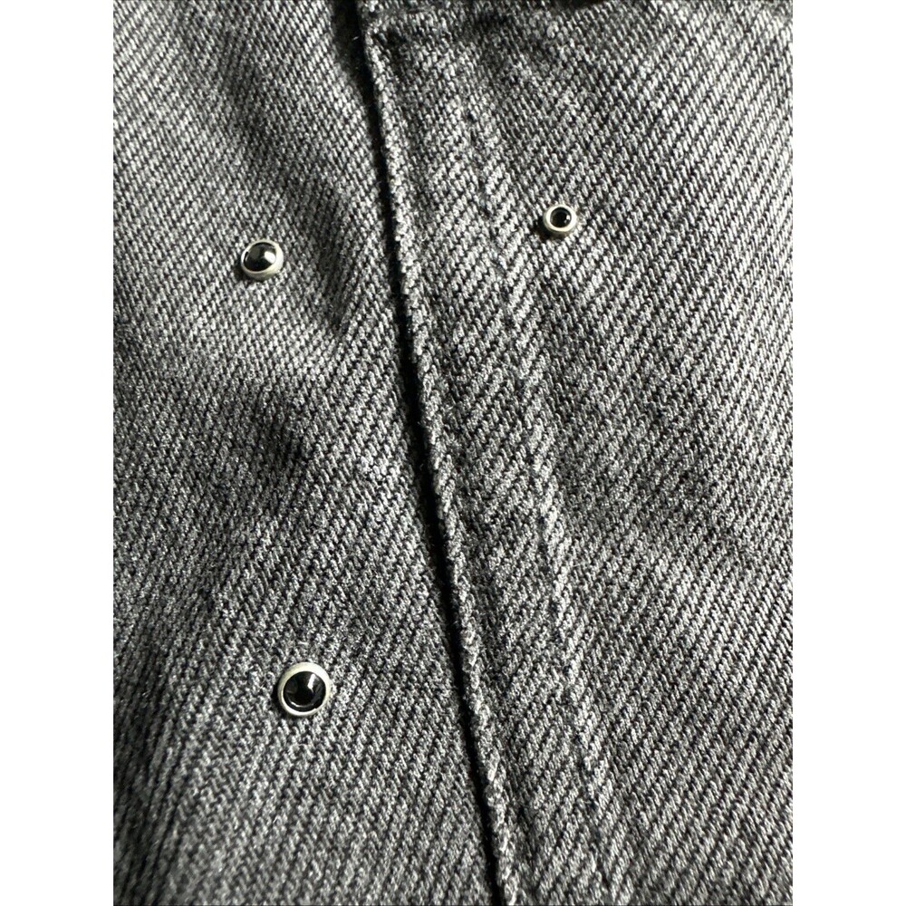 DKNY Jeans Womens Trendy High-Rise Rhinestone Wide-Leg Jeans Washed Noir Gray 25 - Picture 14 of 15